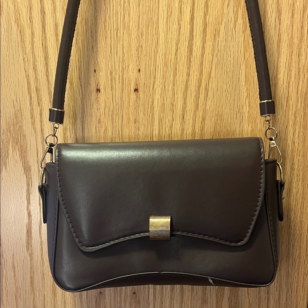 SHEIN Dark Brown shoulder purse